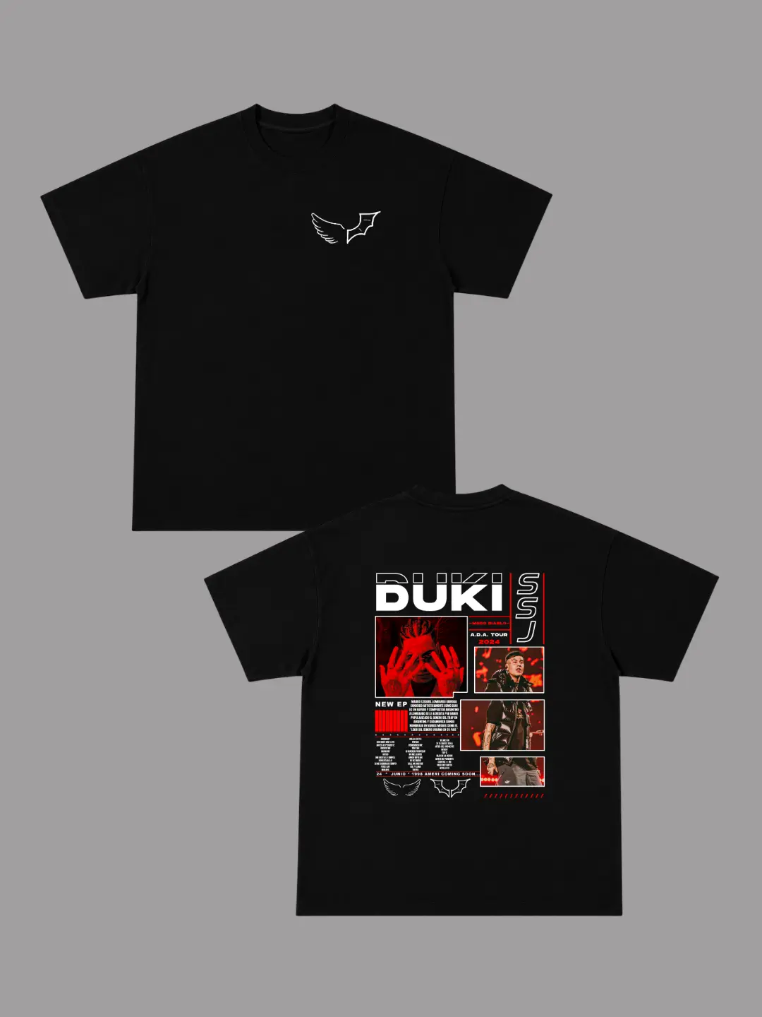 Camiseta Duki Collage Rojo