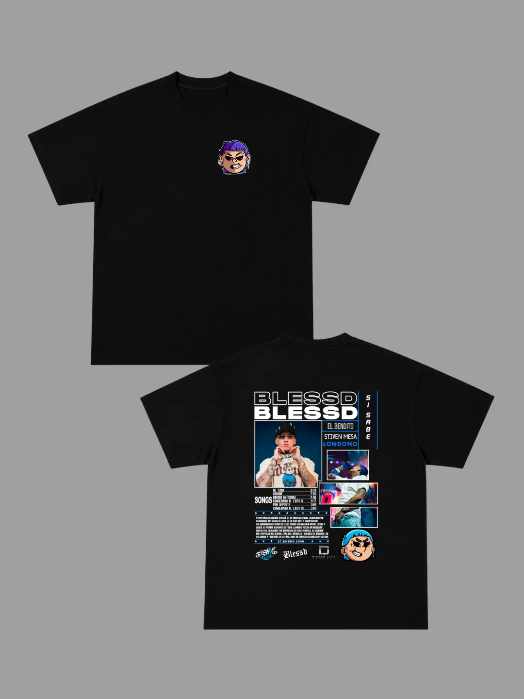 Camiseta Blessd Collage Azul