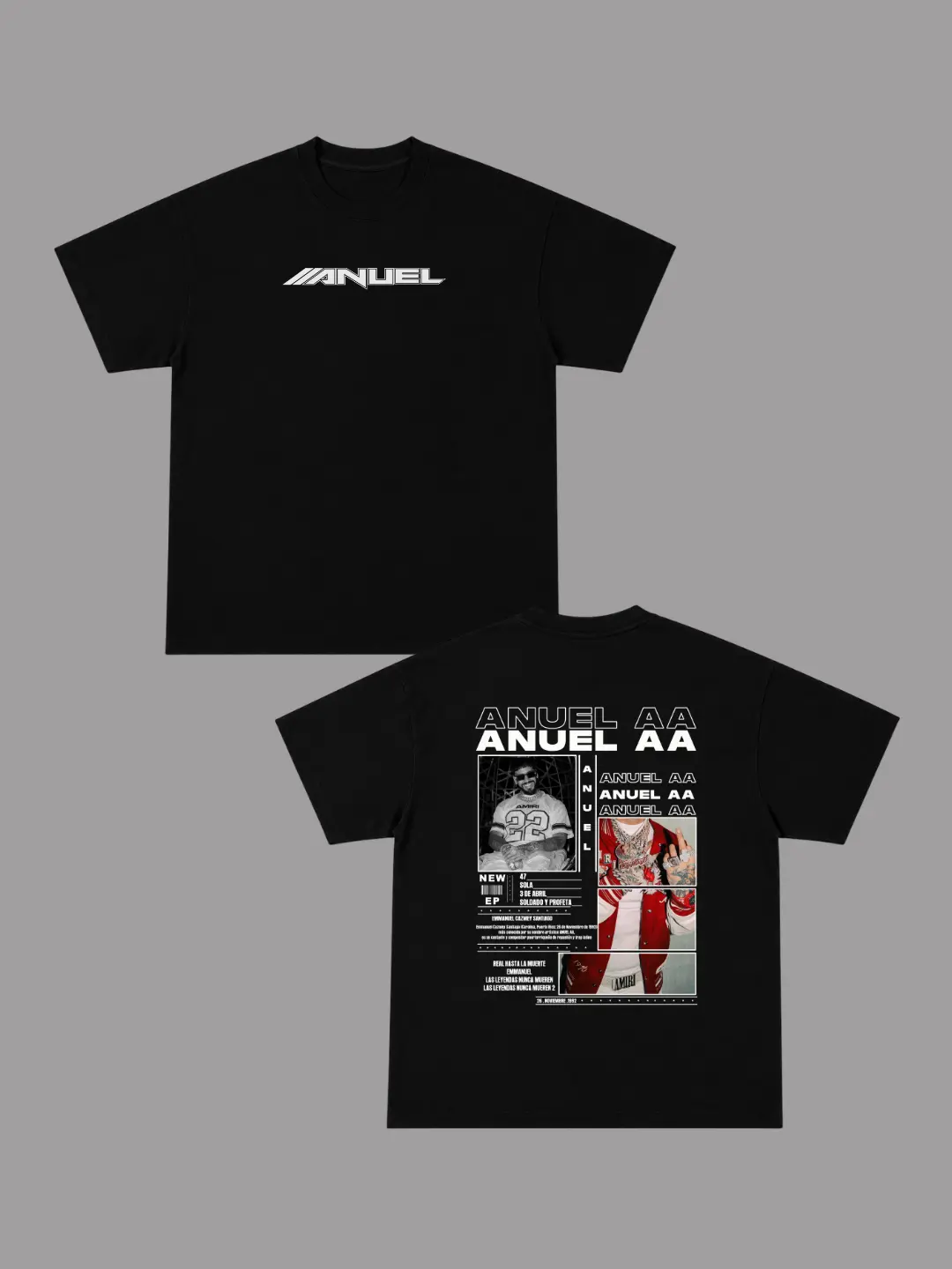 Camiseta Anuel AA Collage Bicolor