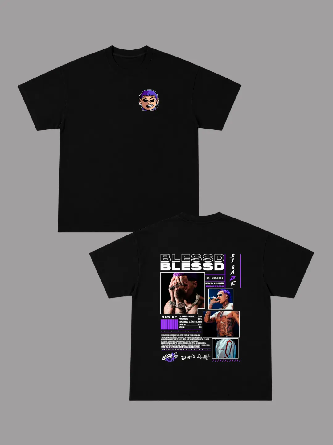 Camiseta Blessd Collage Violeta