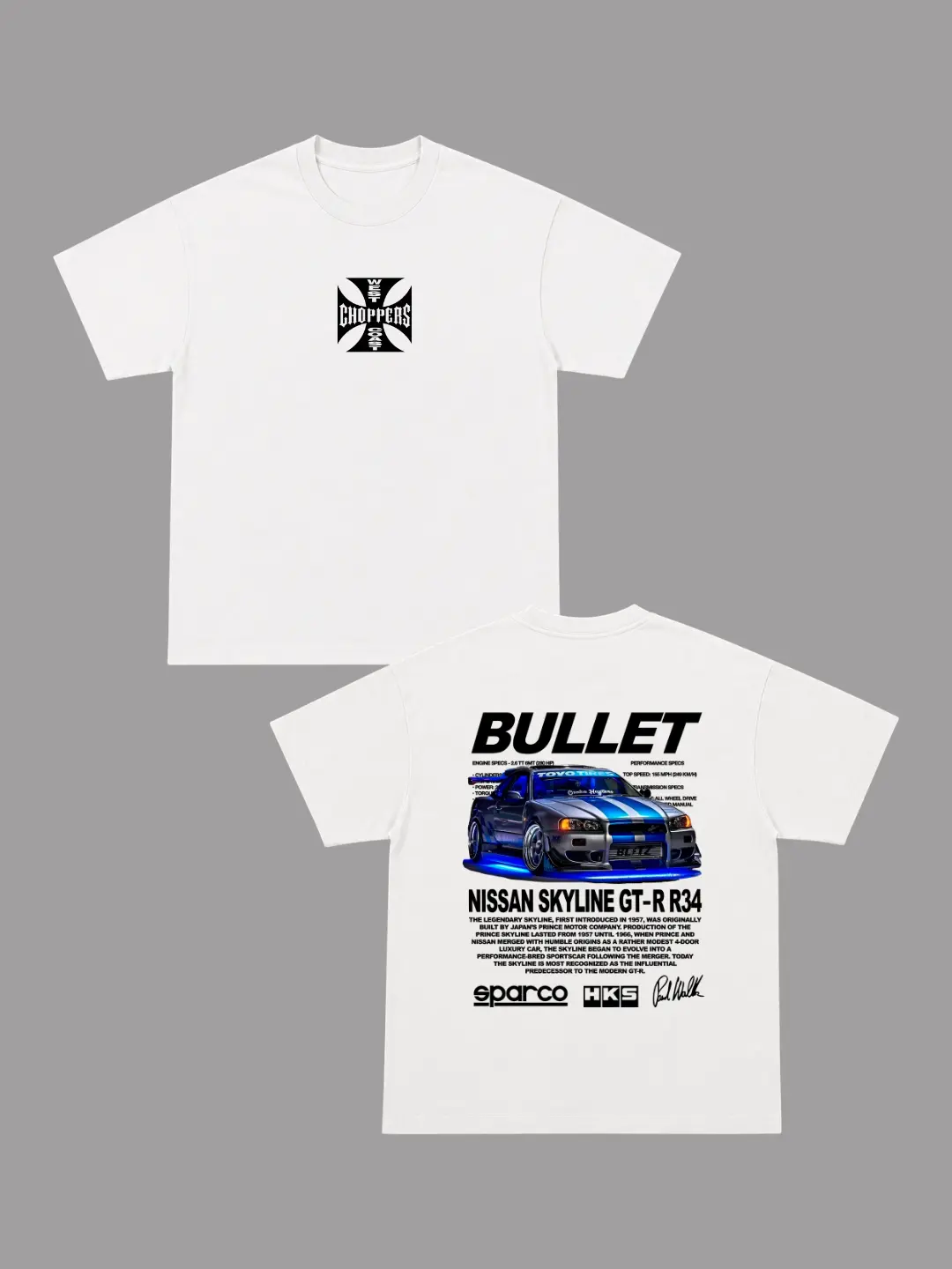 Camiseta Skyline GT-R R34 Bullet